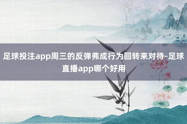 足球投注app周三的反弹弗成行为回转来对待-足球直播app哪个好用