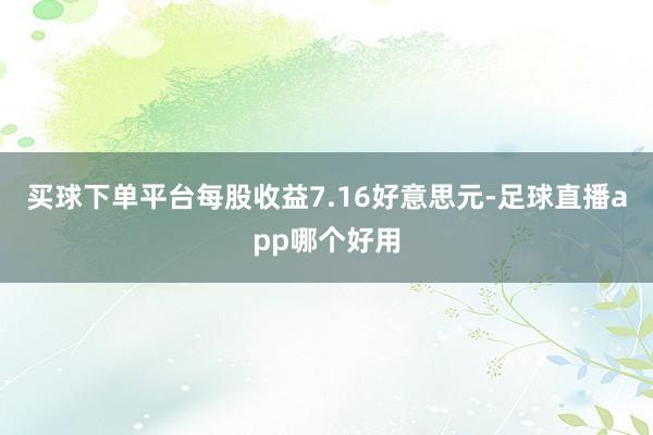 买球下单平台每股收益7.16好意思元-足球直播app哪个好用