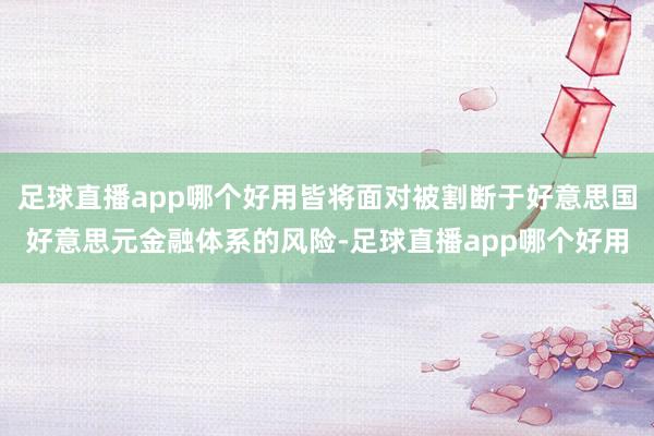 足球直播app哪个好用皆将面对被割断于好意思国好意思元金融体系的风险-足球直播app哪个好用