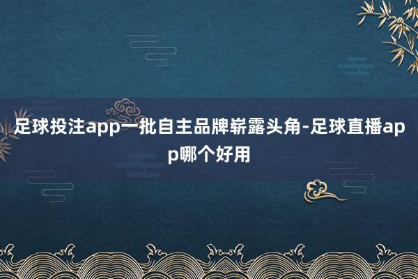 足球投注app一批自主品牌崭露头角-足球直播app哪个好用