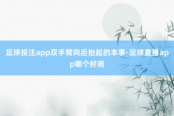 足球投注app双手臂向后抬起的本事-足球直播app哪个好用